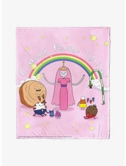 Bedroom Adventure Time Candy People Unite Throw Blanket