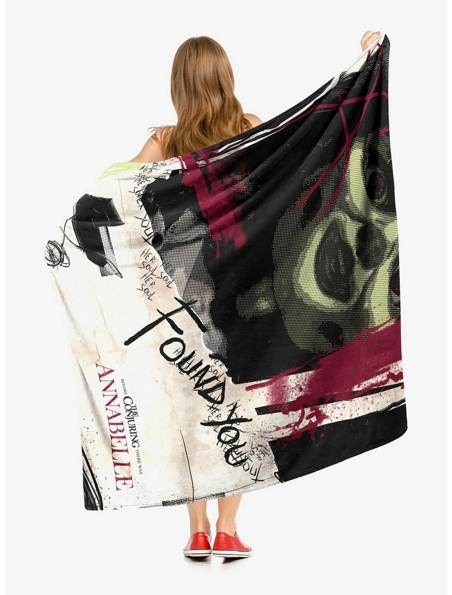 Bedroom Annabelle Poster 2 Throw Blanket 2 Bedroom Annabelle Poster 2 Throw Blanket - Image 2