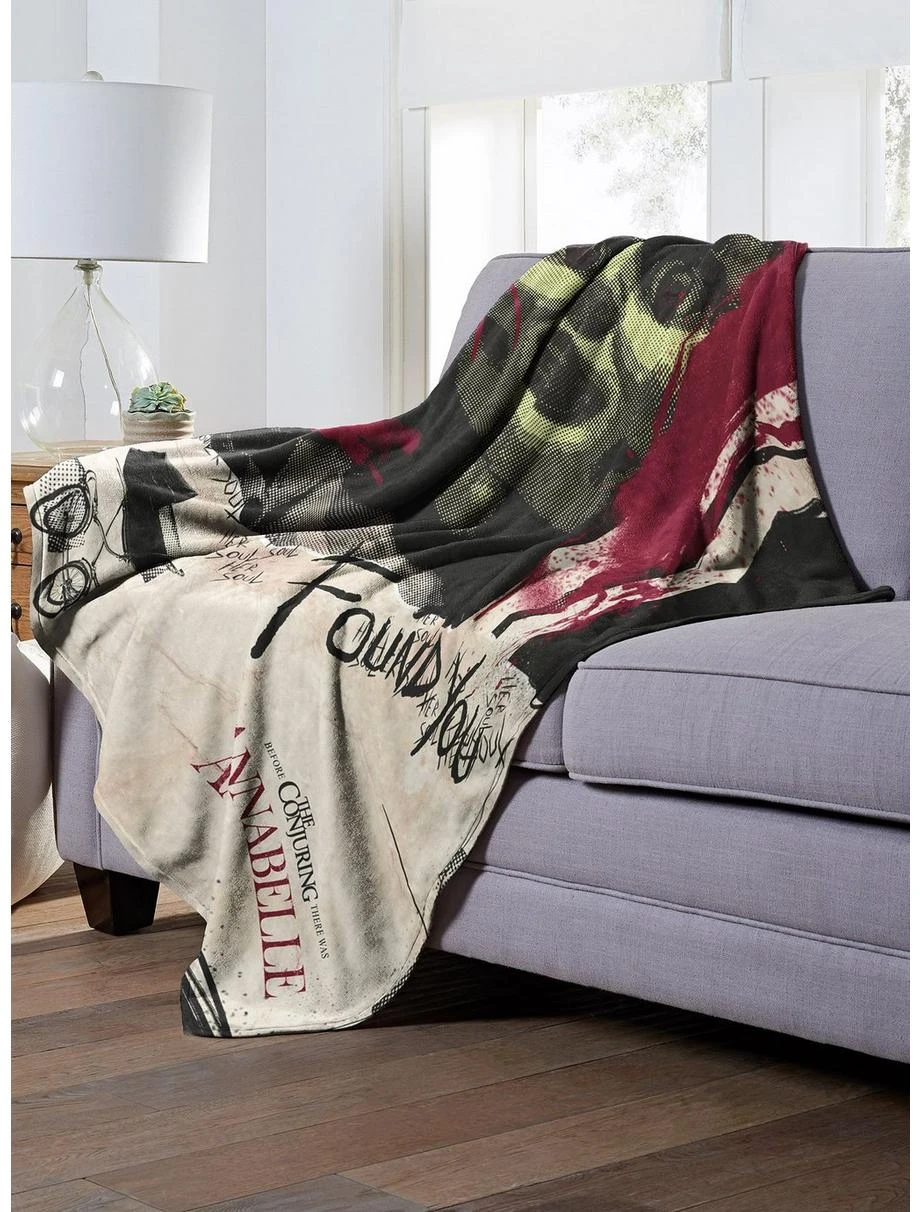 Bedroom Annabelle Poster 2 Throw Blanket 3 Bedroom Annabelle Poster 2 Throw Blanket - Image 3