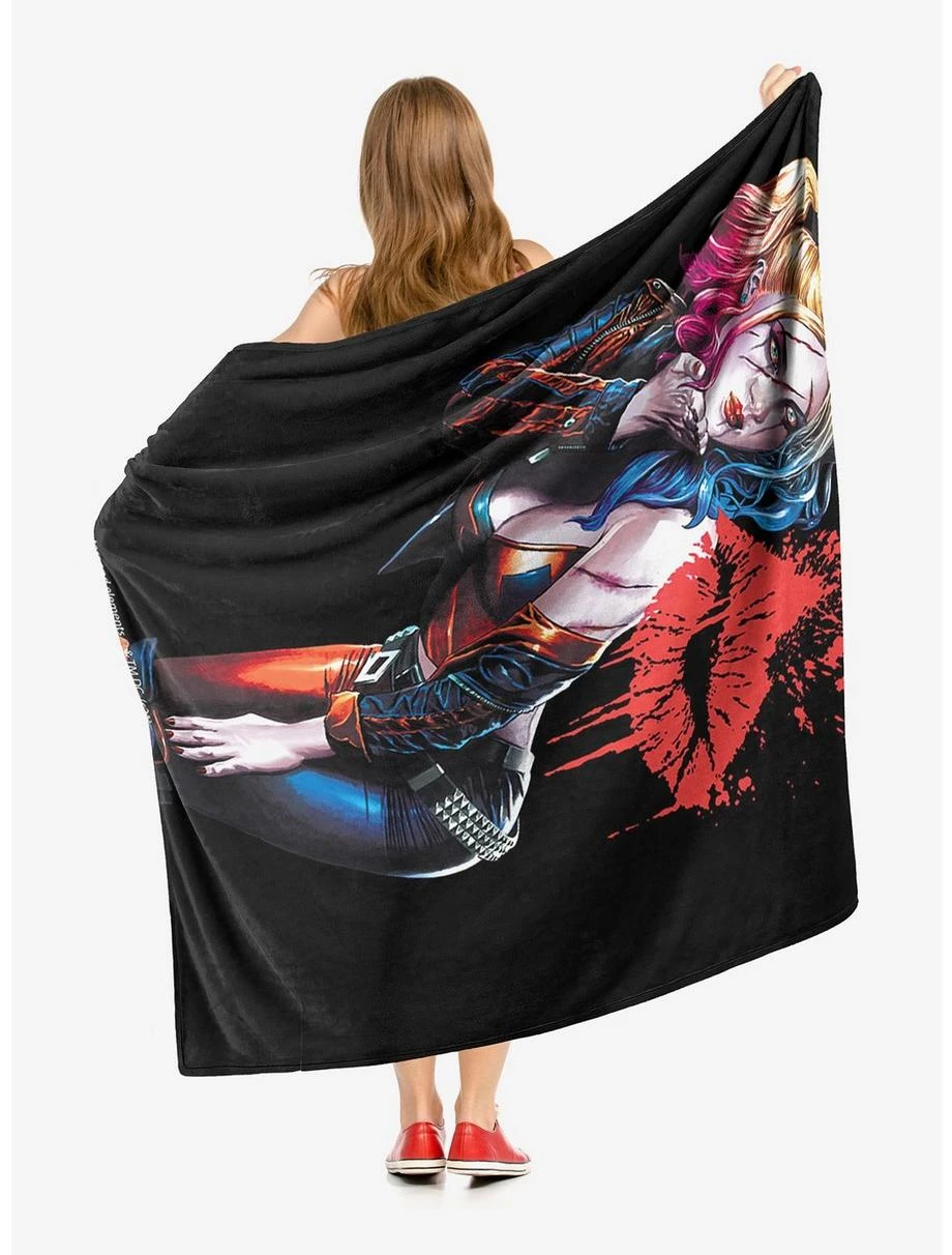 Bedroom DC Comics Batman Harley Cover Throw Blanket 2 Bedroom DC Comics Batman Harley Cover Throw Blanket - Image 2