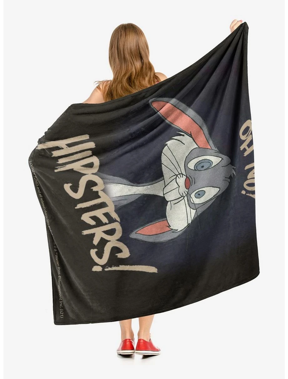 Bedroom Looney Tunes Hipsters Throw Blanket 2 Bedroom Looney Tunes Hipsters Throw Blanket - Image 2