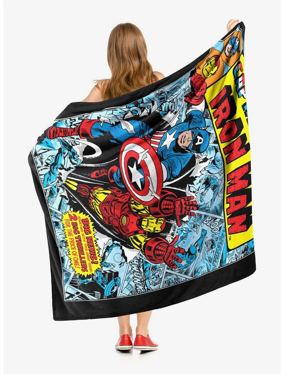 Bedroom Marvel Future Fight Double Feature Throw Blanket 2 Bedroom Marvel Future Fight Double Feature Throw Blanket - Image 2