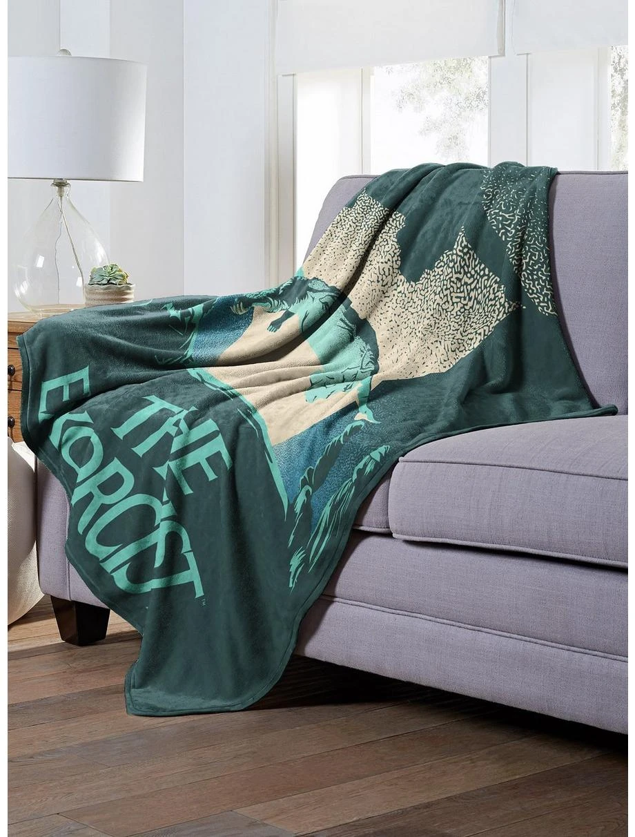 Bedroom The Exorcist Poster Throw Blanket 3 Bedroom The Exorcist Poster Throw Blanket - Image 3
