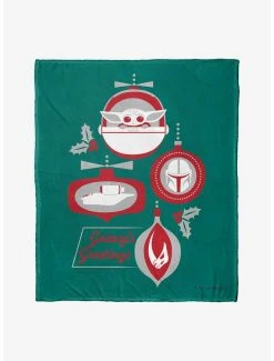 Bedroom Star Wars The Mandalorian Grogu Greetings Throw Blanket