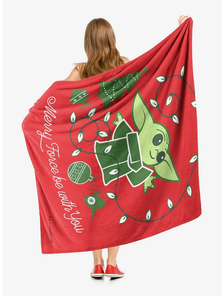 Bedroom Star Wars The Mandalorian Merry Force Throw Blanket 2 Bedroom Star Wars The Mandalorian Merry Force Throw Blanket - Image 2