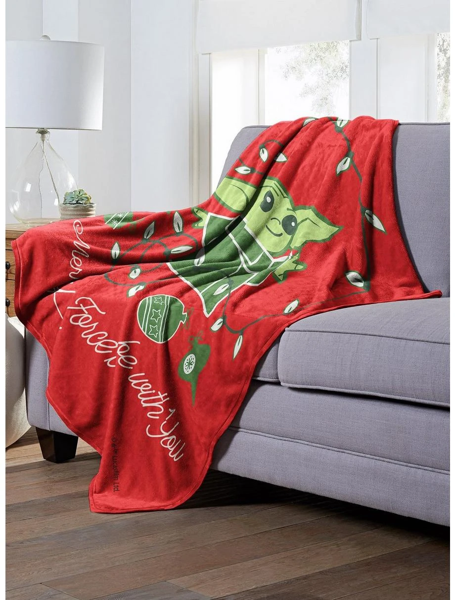 Bedroom Star Wars The Mandalorian Merry Force Throw Blanket 3 Bedroom Star Wars The Mandalorian Merry Force Throw Blanket - Image 3