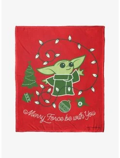 Bedroom Star Wars The Mandalorian Merry Force Throw Blanket