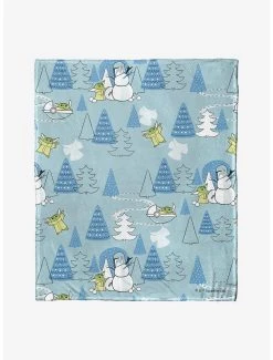 Bedroom Star Wars The Mandalorian Winter Wonderland Throw Blanket