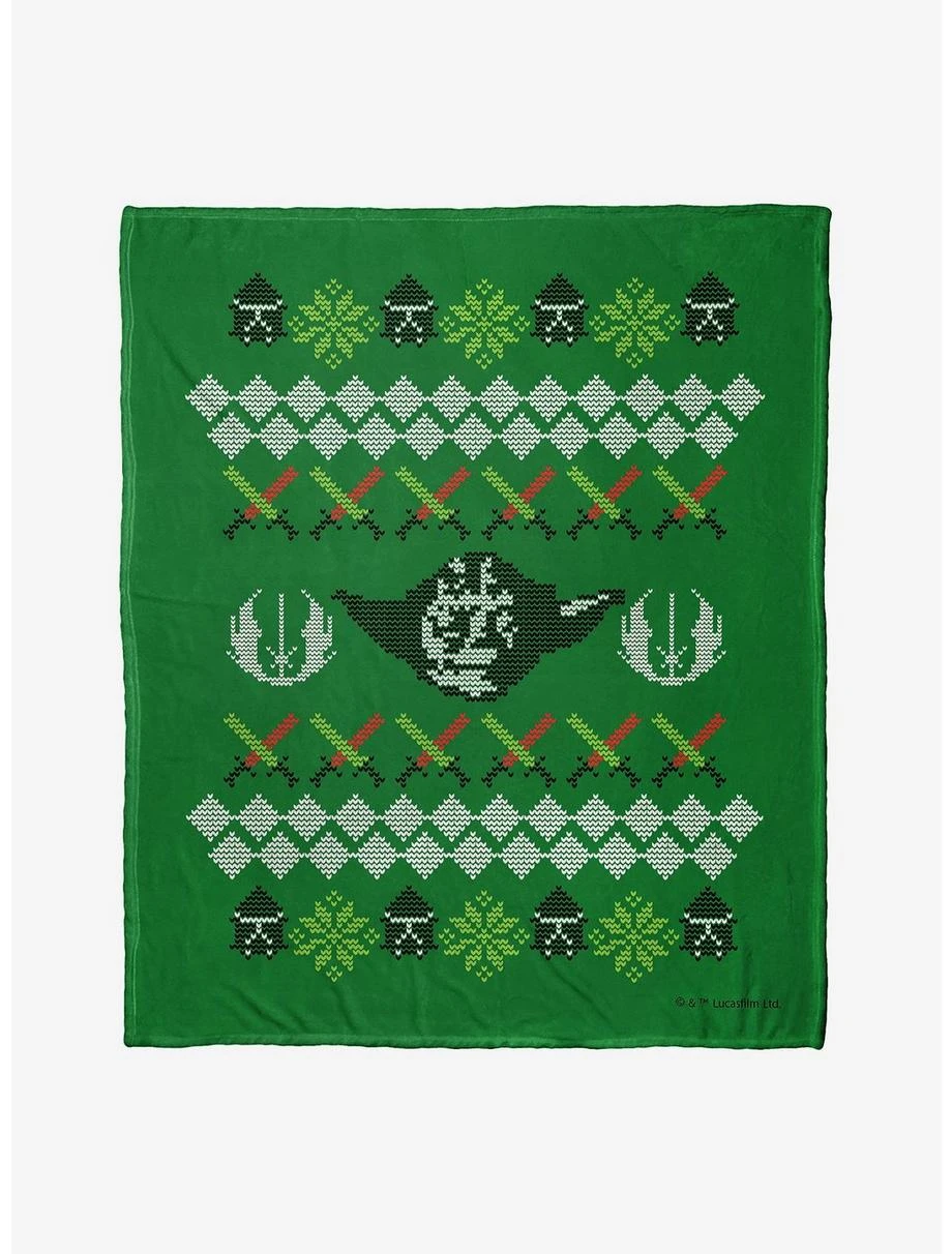 Bedroom Star Wars Yoda Xmas Sweater Throw Blanket 1 Bedroom Star Wars Yoda Xmas Sweater Throw Blanket
