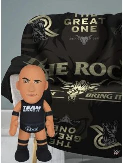 Bedroom WWE The Rock Sleep Squad X Plush: Throw Blanket & Plush Bundle